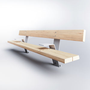 panca pubblica / moderna / in legno / con schienale