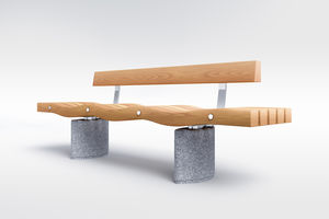 panca pubblica / moderna / in legno / in acciaio inox