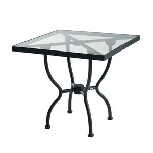 tavolino classico / in vetro temprato / rettangolare / da giardino