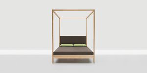 letto a baldacchino / doppio / moderno / in legno massiccio