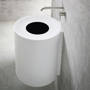 lavabo sospeso / rotondo / in composito / moderno