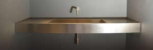 lavabo in acciaio inossidabile / sospeso / rettangolare / moderno