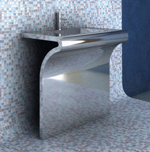 lavabo da terra / rettangolare / in acciaio inox / design originale