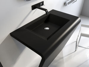 lavabo da terra / rettangolare / in marmo / moderno