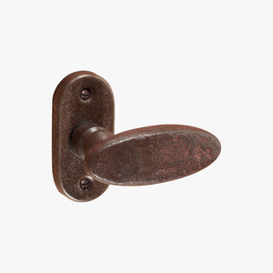 maniglia per porta / in ferro modellato / classica / finitura oro