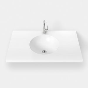 lavabo sospeso / tondo / in Corian® / moderno