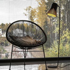 lampada da terra / moderna / in acciaio verniciato / in noce