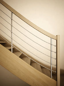 ringhiera da interno / in legno / in acciaio inox / a sbarre