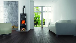 stufa a legno / moderna / in metallo / con forno