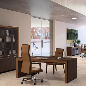 scrivania in legno / in pelle / moderna / contract