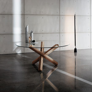 tavolo moderno / in legno / in vetro / in legno laccato