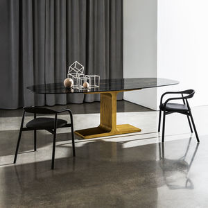 tavolo da pranzo moderno / in legno / in vetro temprato / in vetro laccato