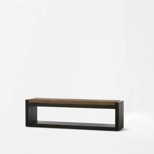 divanetto imbottito moderno / in tessuto / in pelle / in legno