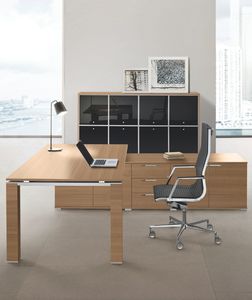 scrivania direzionale / in legno / in vetro / moderna