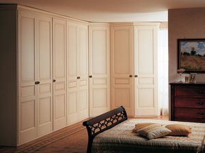 armadio ad angolo / classico / in legno / con ante battenti