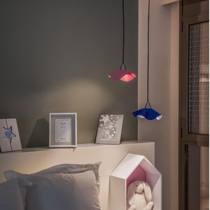 lampada a sospensione / moderna / in metallo / in pelle