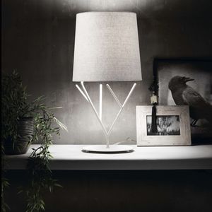 lampada da tavolo / moderna / in acciaio / in tessuto