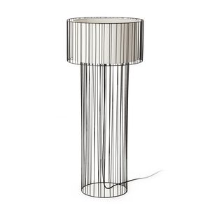 lampada da terra / moderna / in acciaio / in tessuto
