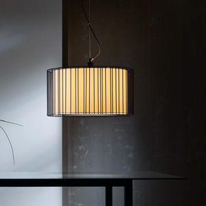 lampada a sospensione / moderna / in acciaio / in tessuto