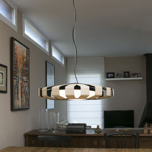 lampada a sospensione / moderna / in metallo / in legno