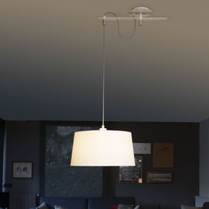 lampada a sospensione / moderna / in acciaio / in tessuto