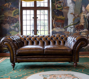 divano chesterfield / in pelle / 2 posti / 3 posti