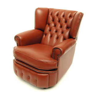 poltrona classica / in pelle / a orecchioni / reclinabile