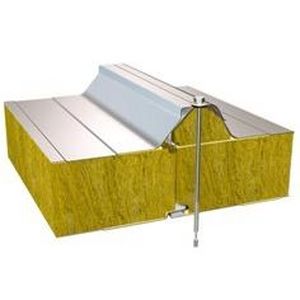 pannello sandwich per tetto / rivestimento in metallo / anima in lana minerale / ignifugo