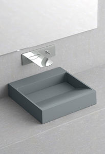 lavandino da appoggio / quadrato / in ceramica