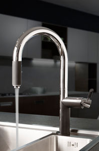 miscelatore in metallo cromato / in nichel / da cucina / 1 foro