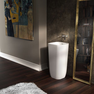 lavabo da terra / quadrato / in Solid Surface / moderno