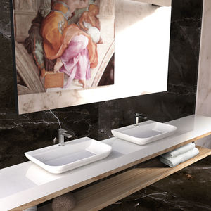 lavabo da appoggio / rettangolare / in Solid Surface / design originale