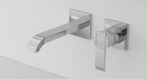 miscelatore per lavabo / da parete / in metallo cromato / in nichel