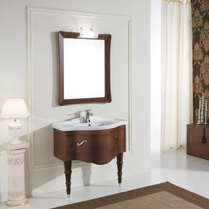 mobile lavabo da appoggio / in noce / in ceramica / classico