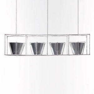 lampada a sospensione / moderna / in gesso / in alluminio spazzolato