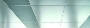 controsoffitto in metallo / a quadrotte / acustico / con climatizzazione integrata