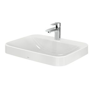 lavabo da appoggio / rettangolare / in ceramica / moderno