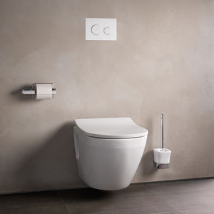 WC sospeso / in ceramica / con sciacquone ad incastro / senza brida