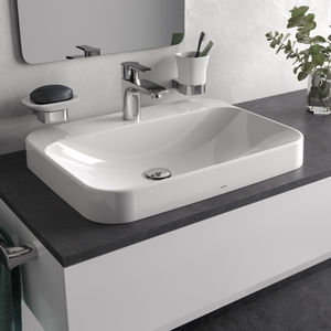 lavabo da appoggio / rettangolare / in ceramica / moderno