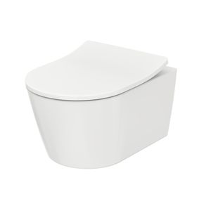 WC sospeso / in ceramica / con sciacquone ad incastro / senza brida