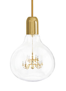 lampada a sospensione / moderna / in ottone / in vetro