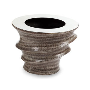 vaso design originale / in acciaio inox / in pelle di serpente