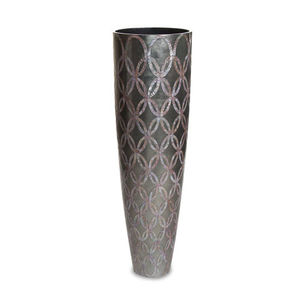 vaso moderno / in metallo argentato