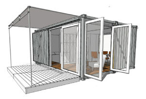 casa container / moderna / in metallo / ecologica