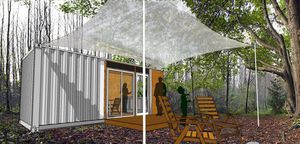 casa container / moderna / in metallo / ecologica