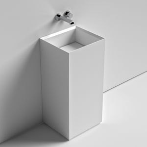 lavabo da terra / quadrato / in ceramica / moderno