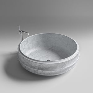 vasca da bagno da appoggio / tonda / in pietra