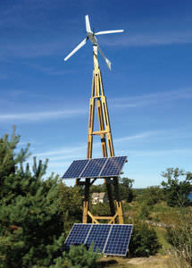 sistema di alimentazione fotovoltaica a isola ibrido / eolico