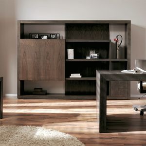 libreria modulare / moderna / per ufficio / in noce