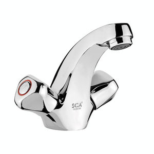 miscelatore doppio comando per lavabo / da appoggio / in metallo / da bagno